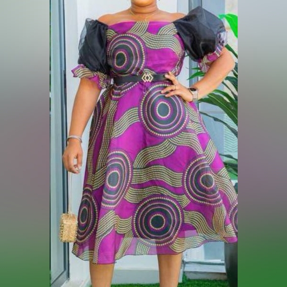 S009: NWT Fuchsia/Black/Creme Print Midi Dress - Picture 1 of 3